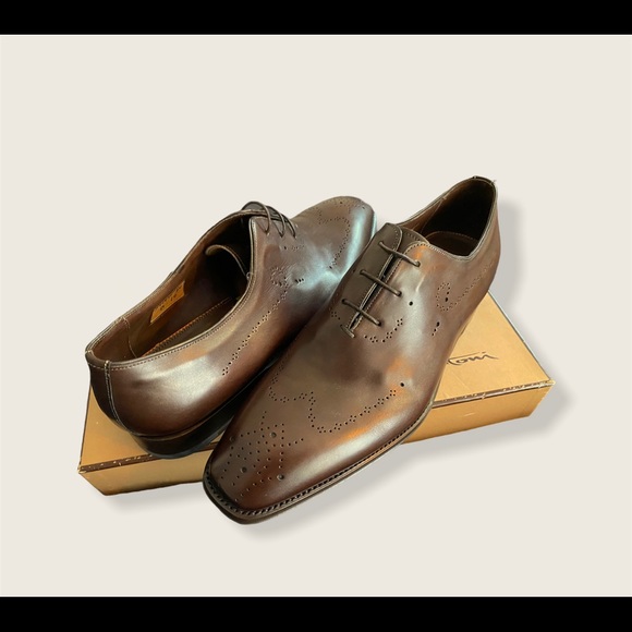 Santoni brown leather shoes main image 5